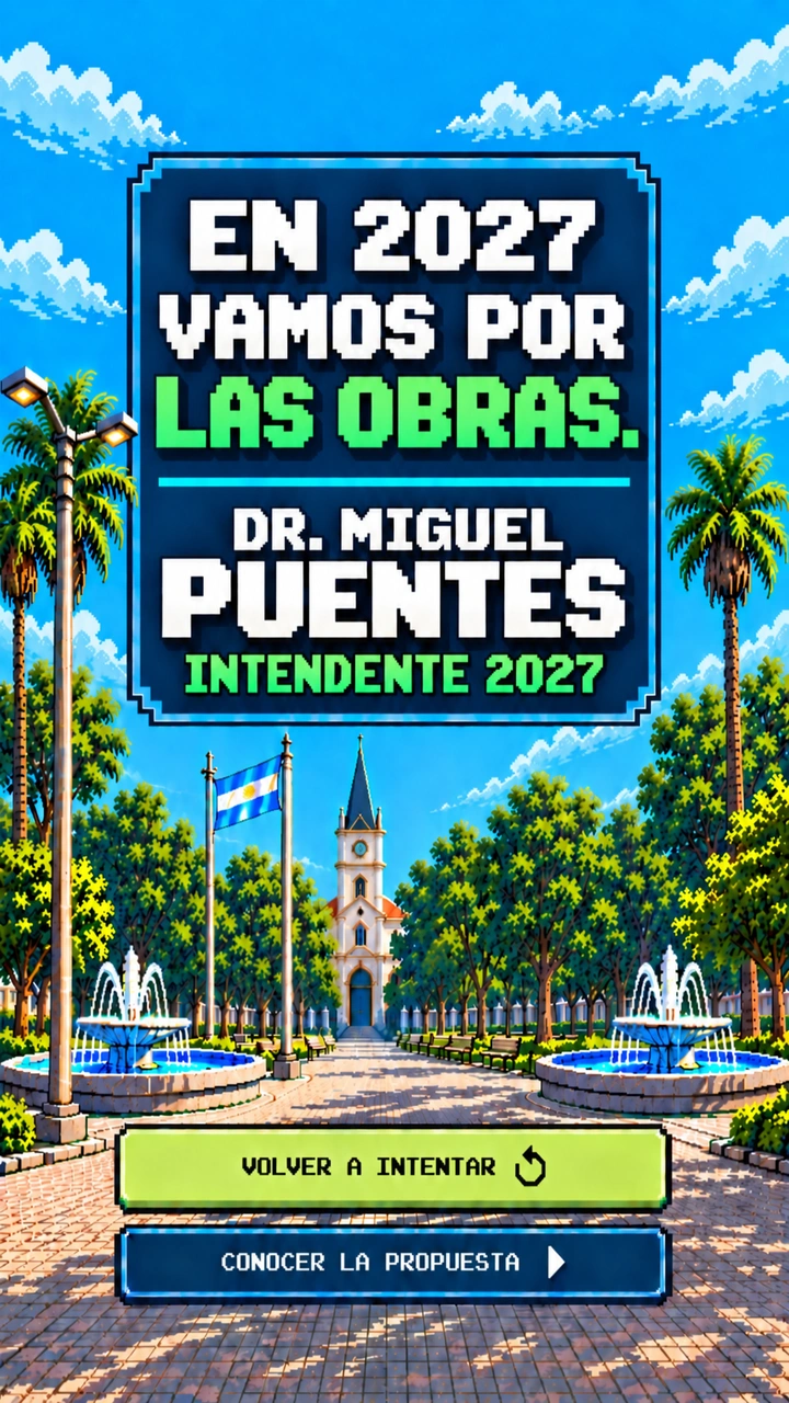 En 2027 vamos por las obras. Dr. Miguel Puentes, intendente 2027.